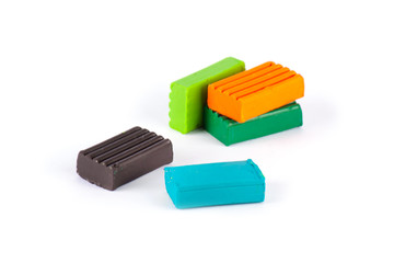Photo children's colored plasticine. Materials for creativity