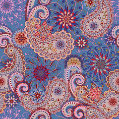 The pattern of mandalas and Paisley pattern in Indian style.
