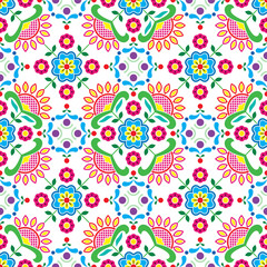 Seamless Norwegian traditional folk art Bunad pattern - Rosemaling style embroidery