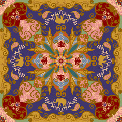 The pattern of mandalas and Paisley pattern in Indian style.
