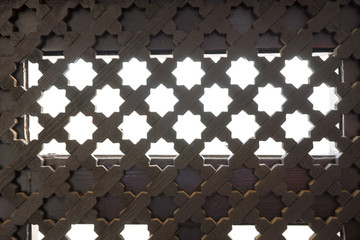 Fototapeta premium Close up grille on the window in аrabic style