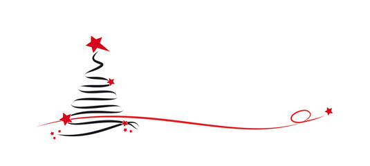weihnachtsbaum mit roten sternen - scribble