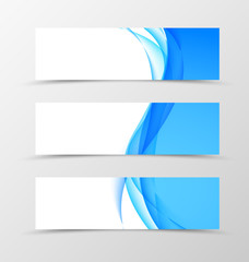 Set of header banner wavy design