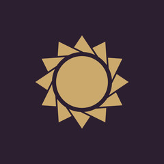 The sun icon. Sunrise and sunshine, weather, sun symbol. UI. Web. Logo. Sign. Flat design. App. Stock