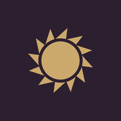 The sunrise icon. Sunrise and sunshine, weather, sun symbol. UI. Web. Logo. Sign. Flat design. App. Stock