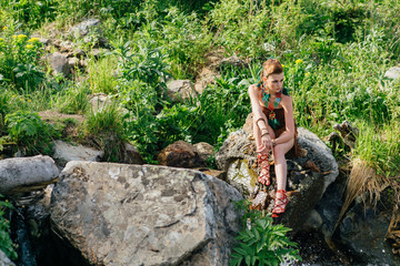 Young and beautiful savage girl