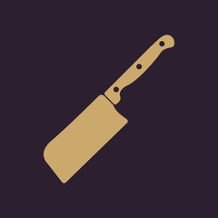 The knife for meat icon. Knife and chef, kitchen symbol.UI. Web. Logo. Sign. Flat design. App.
