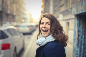 Laughing in the street