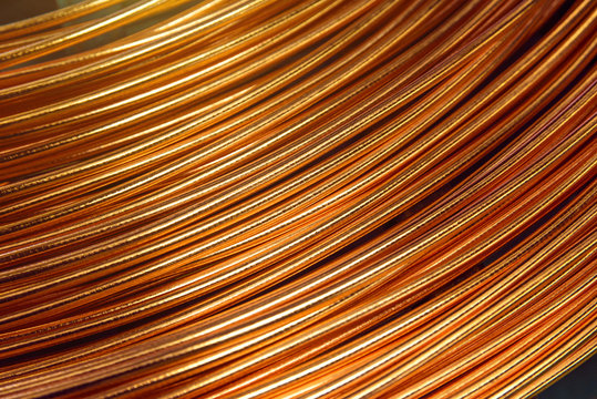 Closeup of Copper Cable being Rolled up in Preparation for Shipment at the Factory