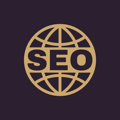The SEO icon. WWW and browser, development, seo symbol. UI. Web. Logo. Sign. Flat design. App.