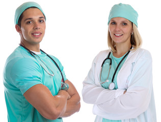 Arzt Doktor Team Ärzte Ärztin Krankenschwester Beruf Freistell
