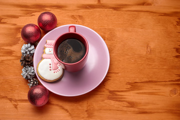 Christmas coffee with biscuits
