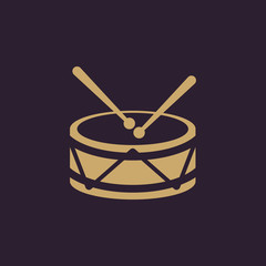 Drum icon. design. Music and toy, Drum symbol. web. graphic. AI. app. logo. object. flat. image. sign. eps. art. picture - stock