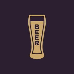 Glass of beer icon. Beer and pub, bar symbol. UI. Web. Logo. Sign. Flat design. App.Stock
