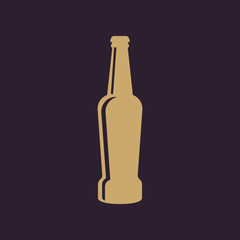 Bottle of beer icon. Beer and pub, bar symbol. UI. Web. Logo. Sign. Flat design. App.Stock
