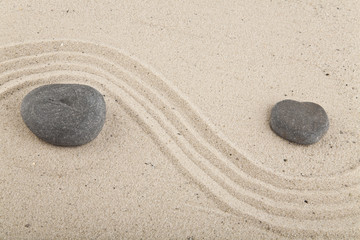 Obraz premium background with stones and sand for meditation and relaxation to