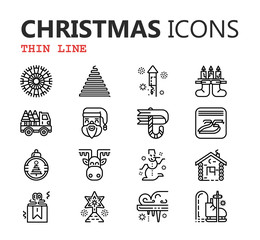 Christmas Icons with White Background