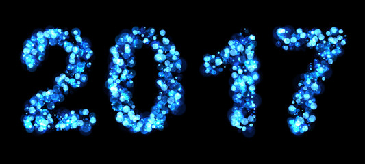 2017 New Year blue background.