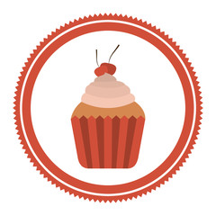 Cupcake icon. Dessert sweet sugar and pastry theme. Isolated design. Vector illustration