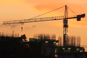 tower crane over high building