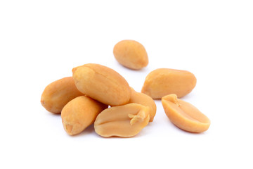 Roasted peanuts snack isolated on a white backgroundb
