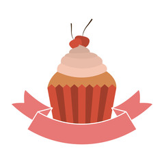 Cupcake icon. Dessert sweet sugar and pastry theme. Isolated design. Vector illustration