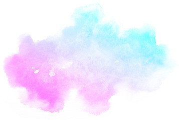 Abstract pink watercolor on white background.This is watercolor splash.It is drawn by hand.