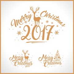 Merry Christmas Design Set. Creative Christmas Vector illustration