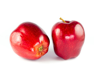 Red apple isolated on white background.