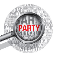 Party word cloud design concept vector illustration
