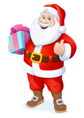 Christmas. Santa Claus with gifts. Vector illustration