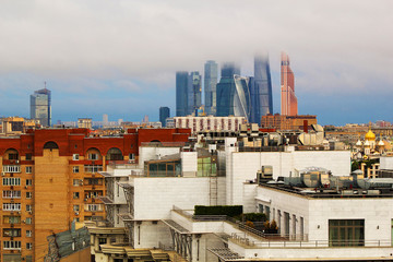 Obraz premium View of the city from a tall building