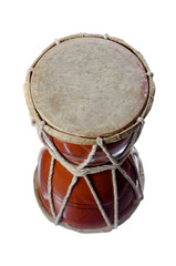 a small drum on a white background