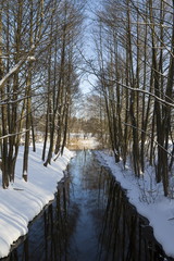 Winter river landscape