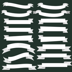 Banner ribbon scroll collection vector