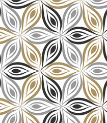 Vector pattern. Repeating geometric flowers