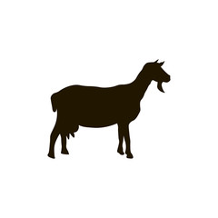 Fototapeta na wymiar Silhouette of goat isolated on white backbround