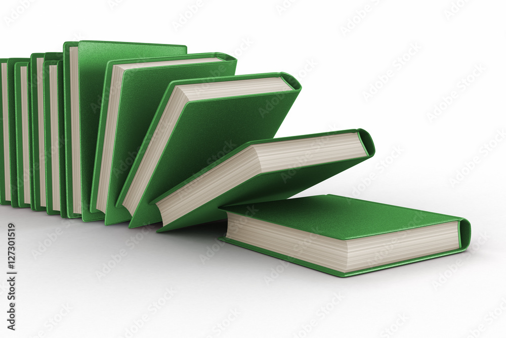 Poster stack of books. image with clipping path