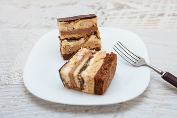 Vanilla and chocolate cake