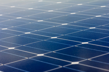 Close-up of Solar energy panel photovoltaics module in the offsh