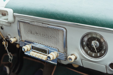 interior of the classic car detail