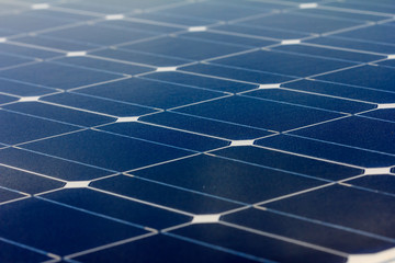 Close-up of Solar energy panel photovoltaics module in the offsh