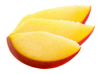 Fototapeta na wymiar mango slices isolated on the white background