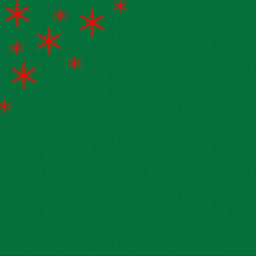 Green Holiday Background With Red Stars