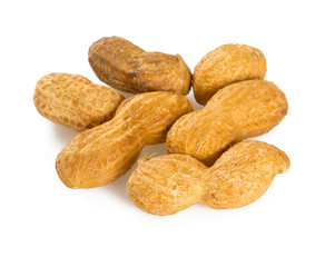 peanuts on white background