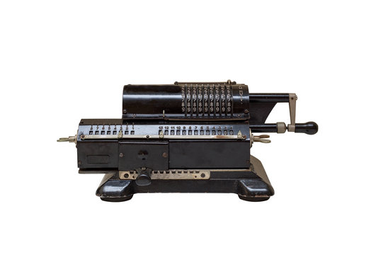 old mechanical manual counting machine Arifmometr Feliks for mathematical calculations
