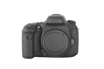Isolated DSLR professional photo camera body