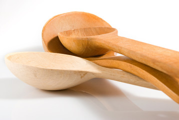 Isolated image of wooden spoon closeup