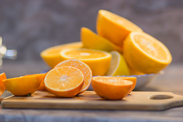 The process of making lemonade at home with your own hands. Lemonade from lemon and orange.