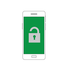 Vector of smartphone with unlock page for unlocking phone 